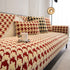 Winter Thickened Sherpa Fleece Houndstooth Sofa Cushion, Non-slip Sofa Cover with Plush
