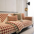 Winter Thickened Sherpa Fleece Houndstooth Sofa Cushion, Non-slip Sofa Cover with Plush