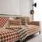 Winter Thickened Sherpa Fleece Houndstooth Sofa Cushion, Non-slip Sofa Cover with Plush
