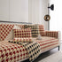 Winter Thickened Sherpa Fleece Houndstooth Sofa Cushion, Non-slip Sofa Cover with Plush