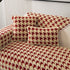 Winter Thickened Sherpa Fleece Houndstooth Sofa Cushion, Non-slip Sofa Cover with Plush