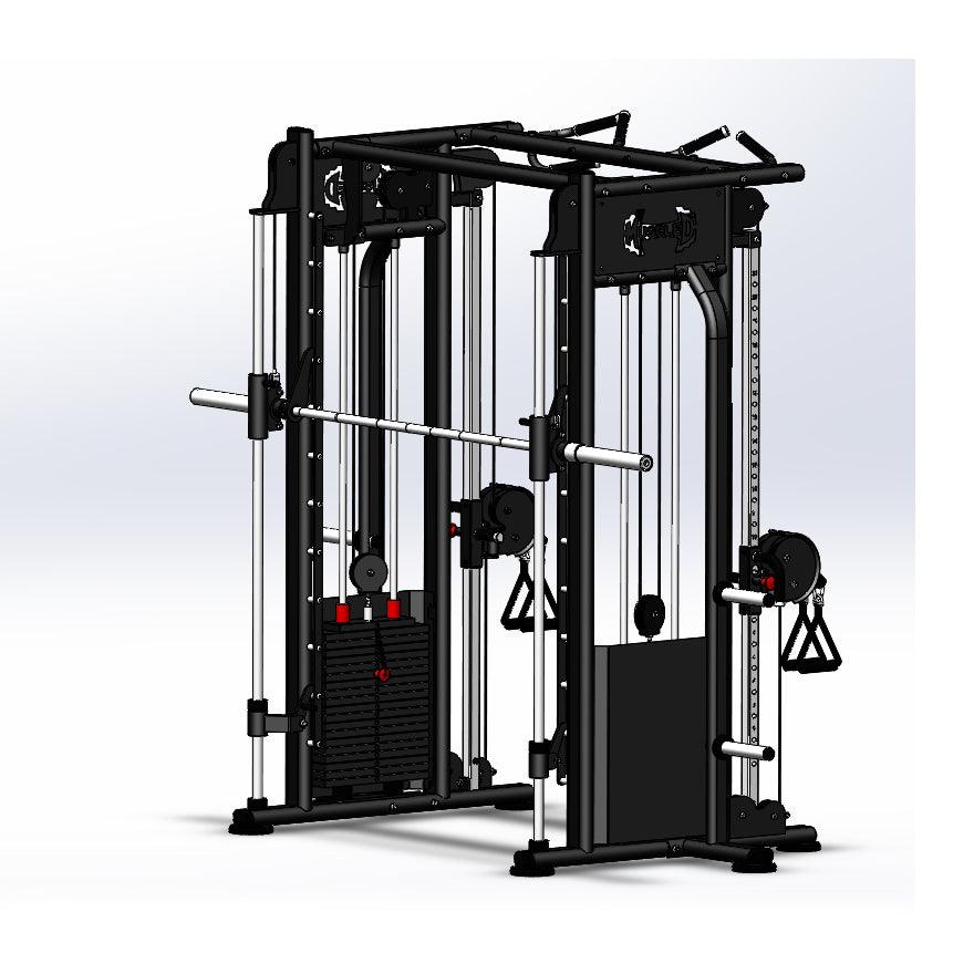 Muscle D Fitness Dual Adjustable Pulley Smith Combo – Full Body Trainer