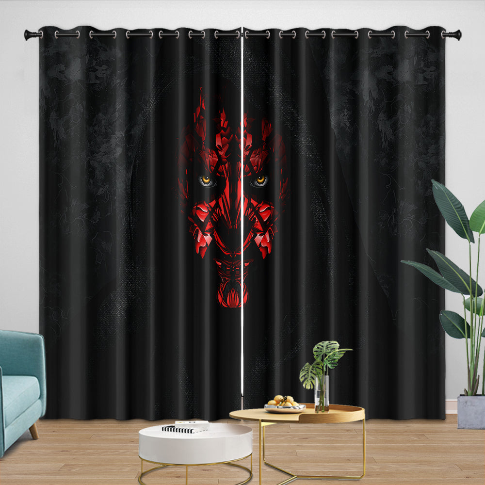 Darth Maul Curtains Pattern Blackout Window Drapes