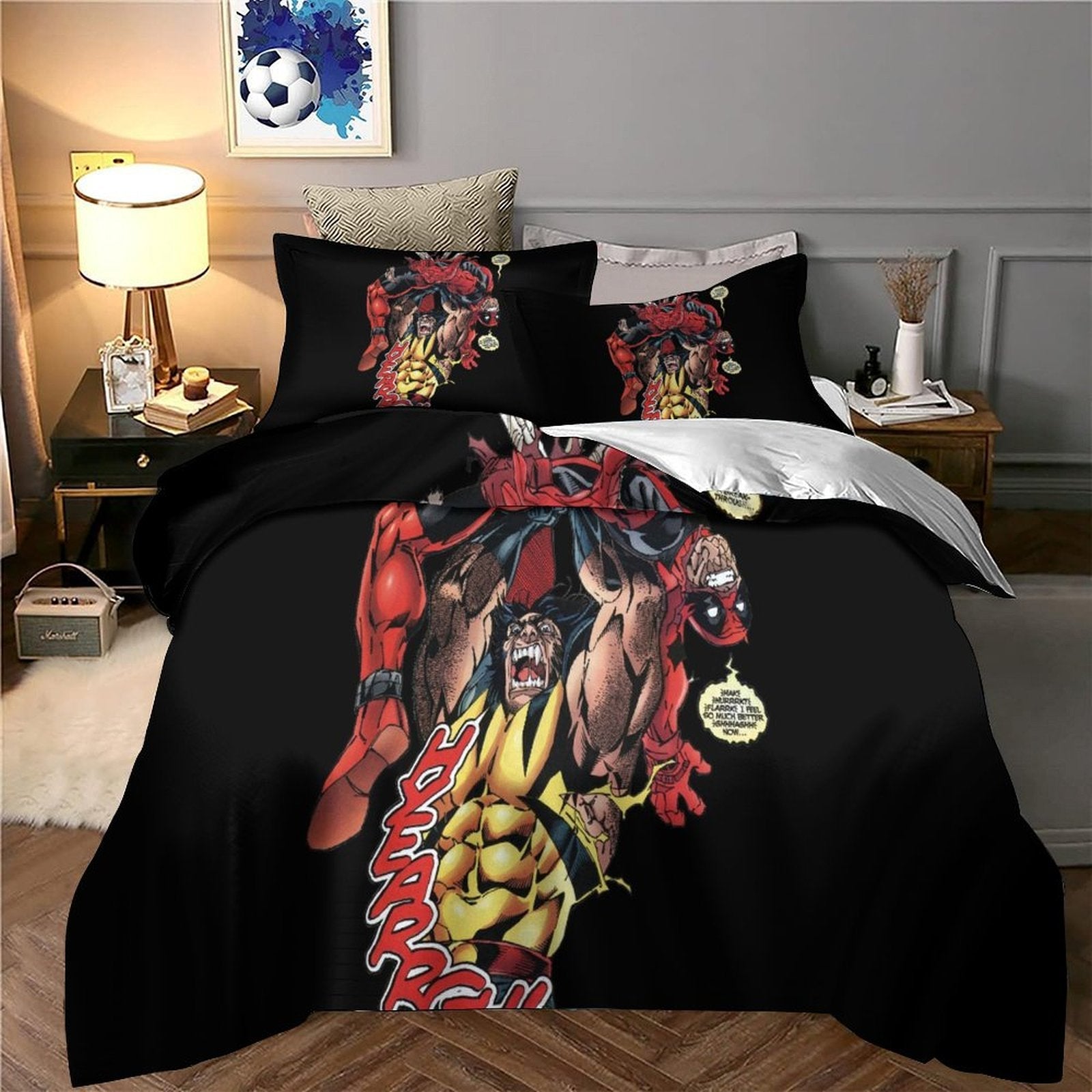 Deadpool And Wolverine Bedding Set Pattern Quilt Cover Without Filler