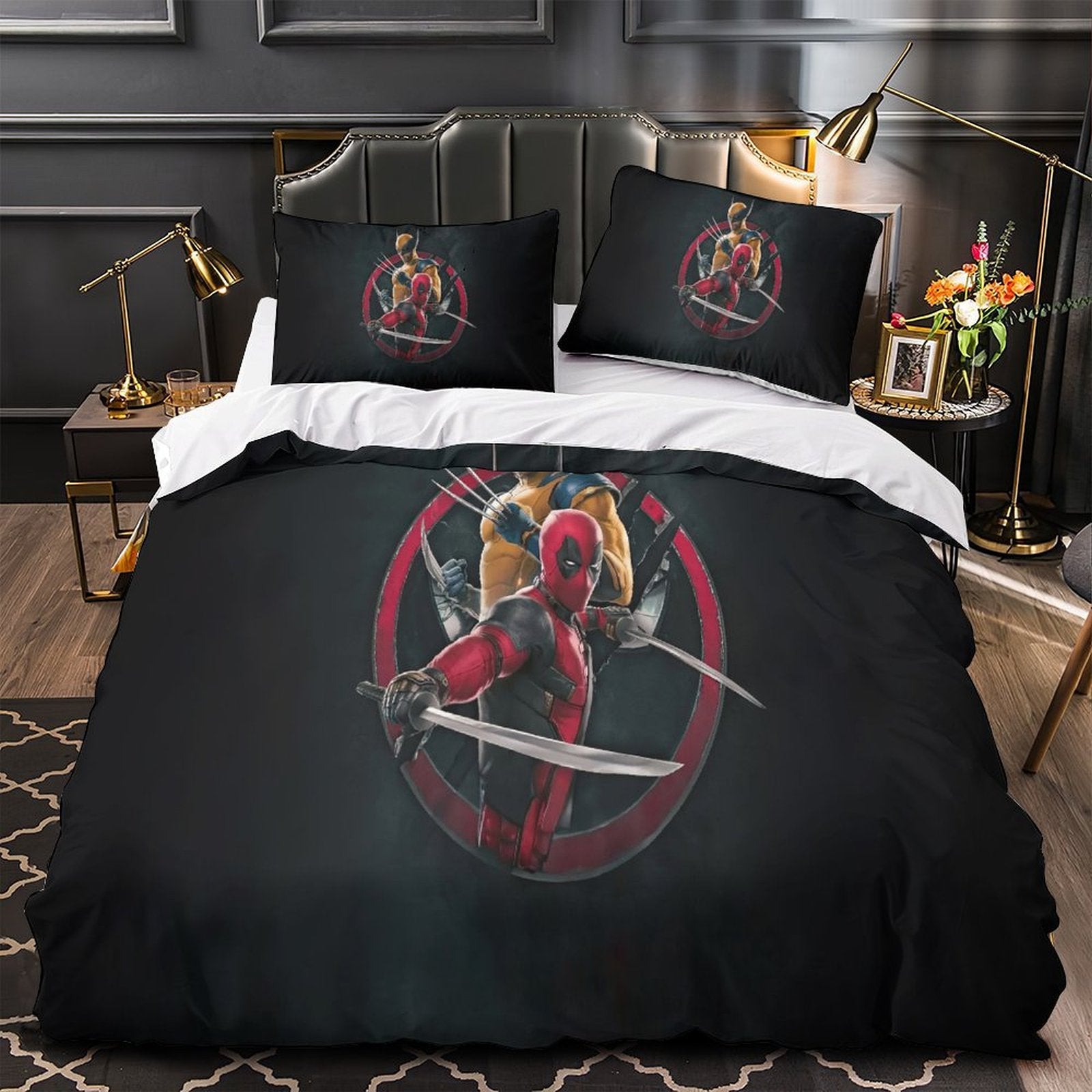 Deadpool And Wolverine Bedding Set Pattern Quilt Cover Without Filler