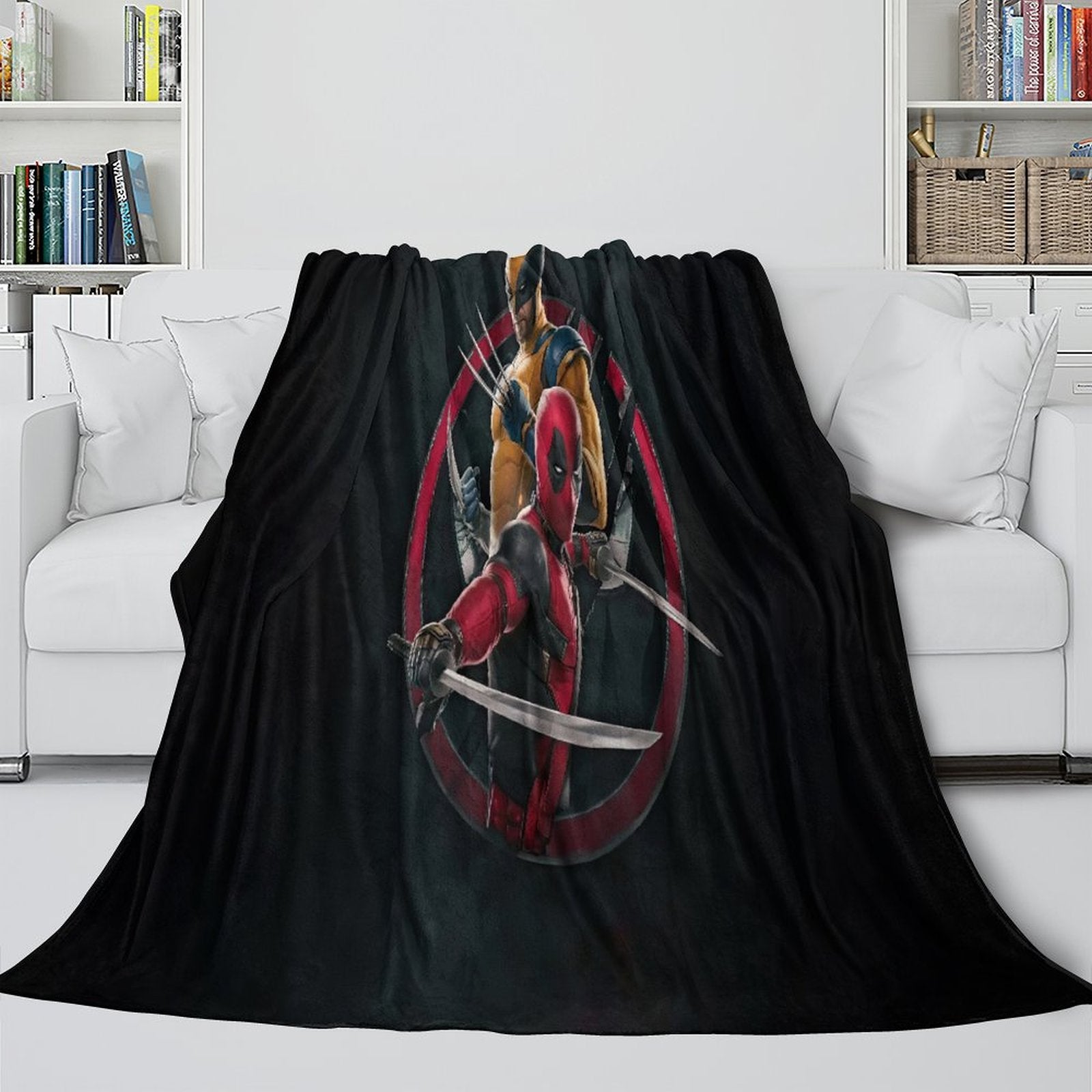 Deadpool And Wolverine Blanket Flannel Fleece Throw Room Decoration