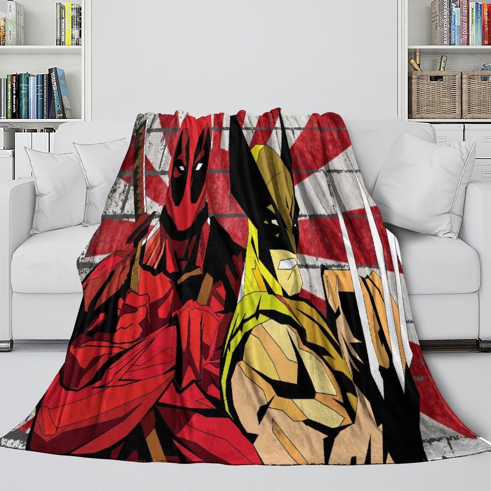 Deadpool And Wolverine Blanket Flannel Fleece Throw Room Decoration