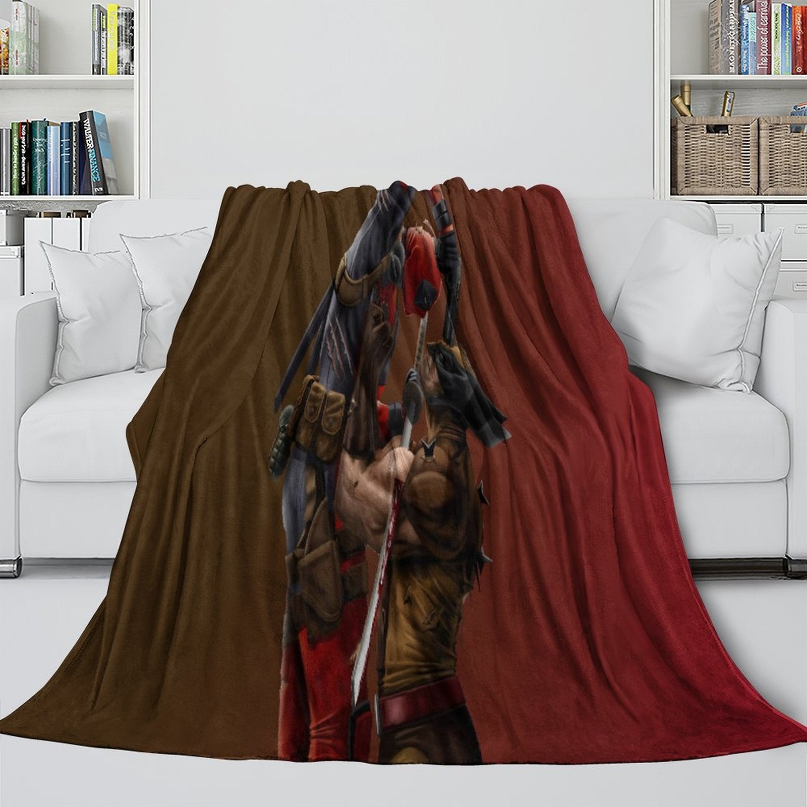 Deadpool And Wolverine Blanket Flannel Fleece Throw Room Decoration