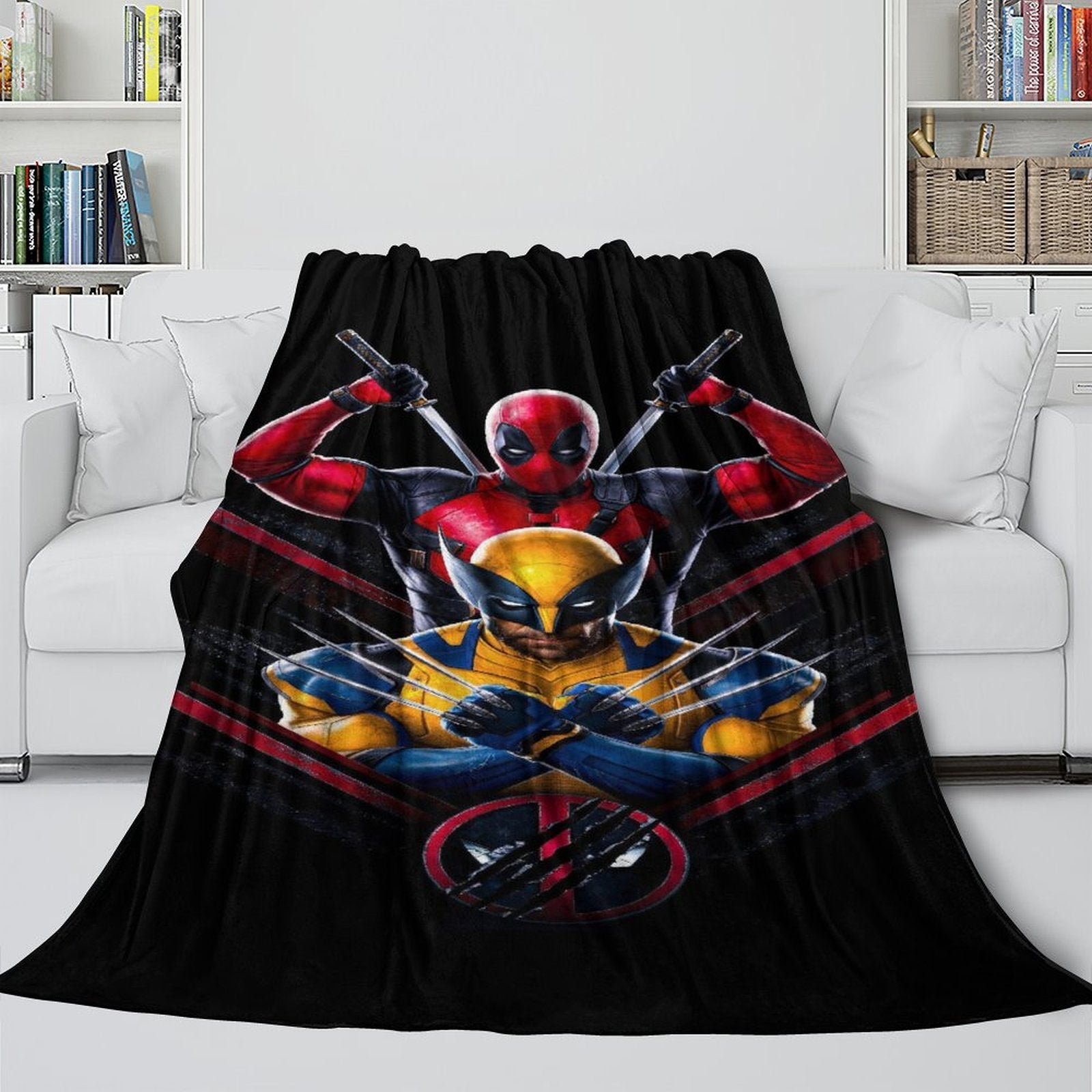Deadpool And Wolverine Blanket Flannel Fleece Throw Room Decoration