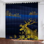 Deer Curtains Pattern Blackout Window Drapes