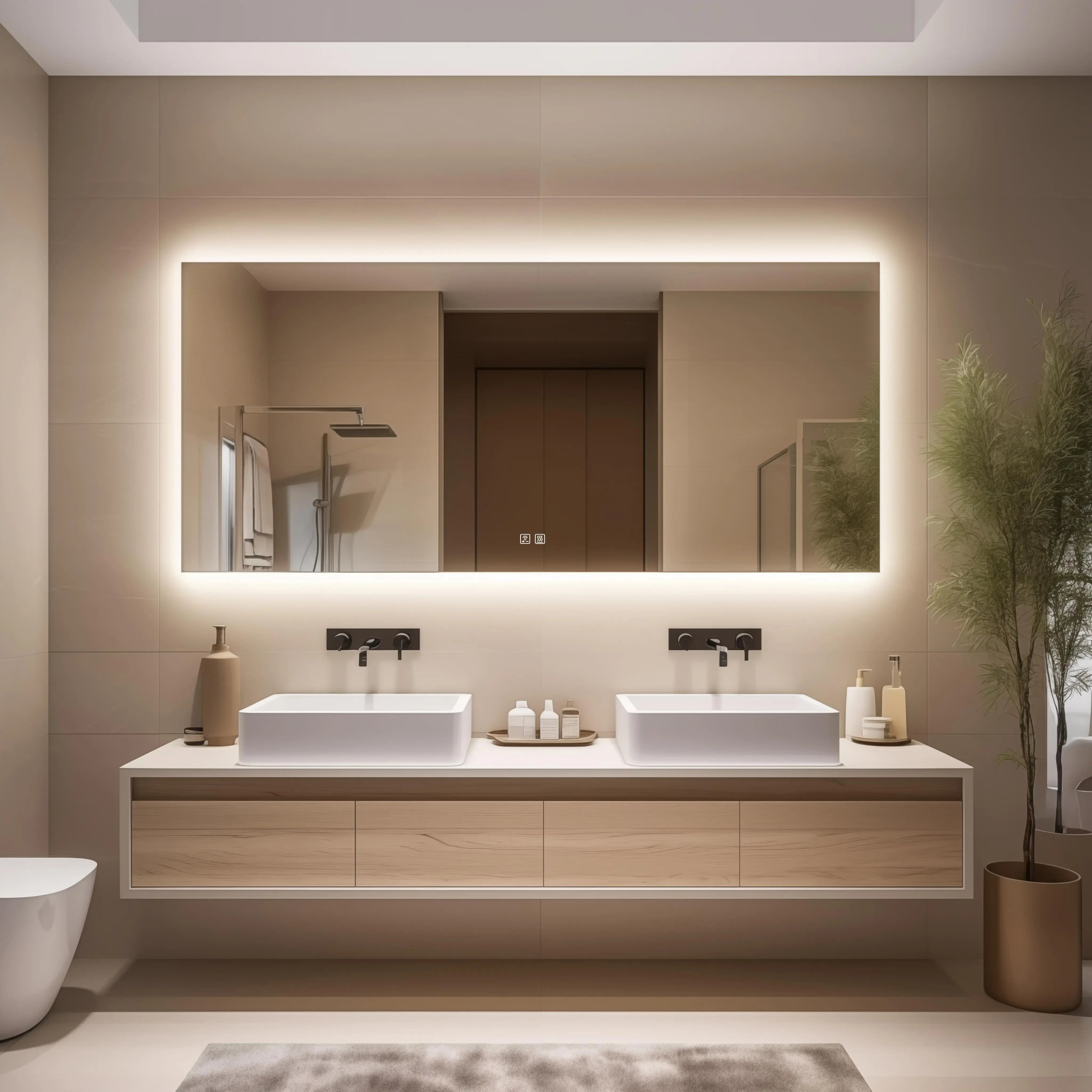Deluxe Sleek Backlit LED Bathroom Mirror