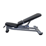 Deluxe Adjustable Bench - Muscle D Fitness - Adjustable Moveable Padded Bench Black Silver