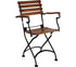 DemarForge Folding Chair 5505 - Stackable - European Chestnut Wood Clear Coated Slats (Set of 2)