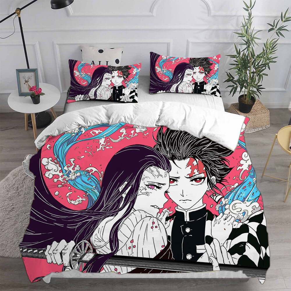 Demon Slayer Kimetsu no Yaiba Bedding Set Duvet Cover Quilt Bed Sets