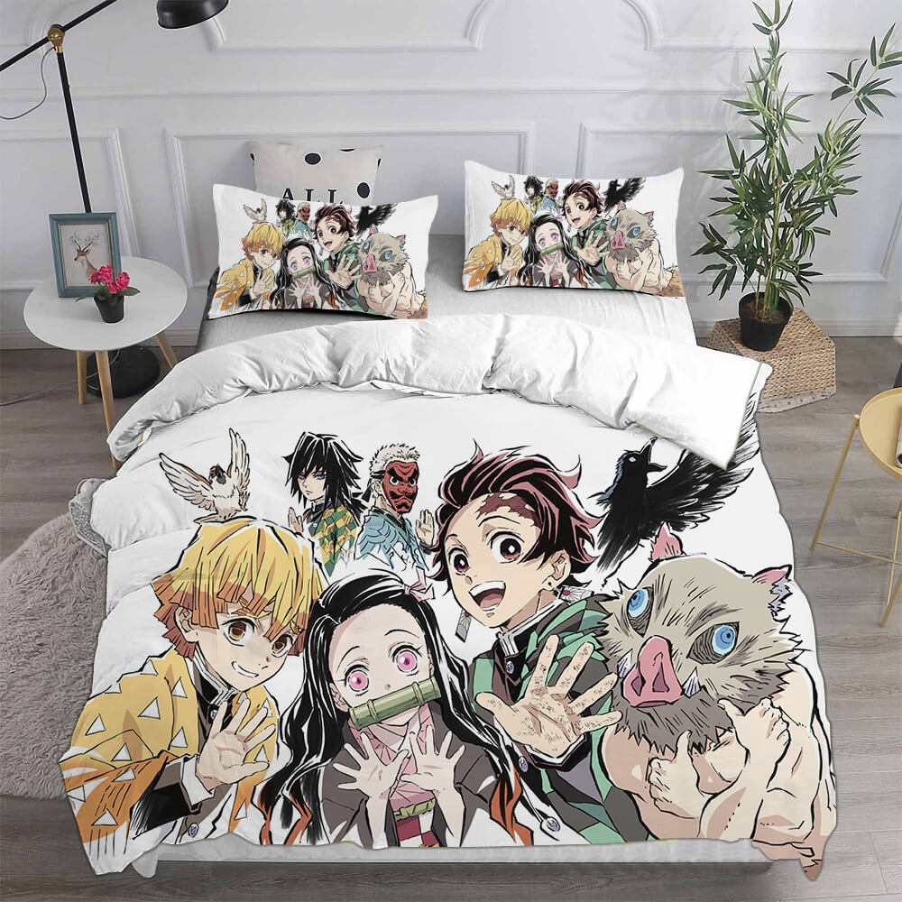 Demon Slayer Kimetsu no Yaiba Bedding Set Duvet Cover Quilt Bed Sets