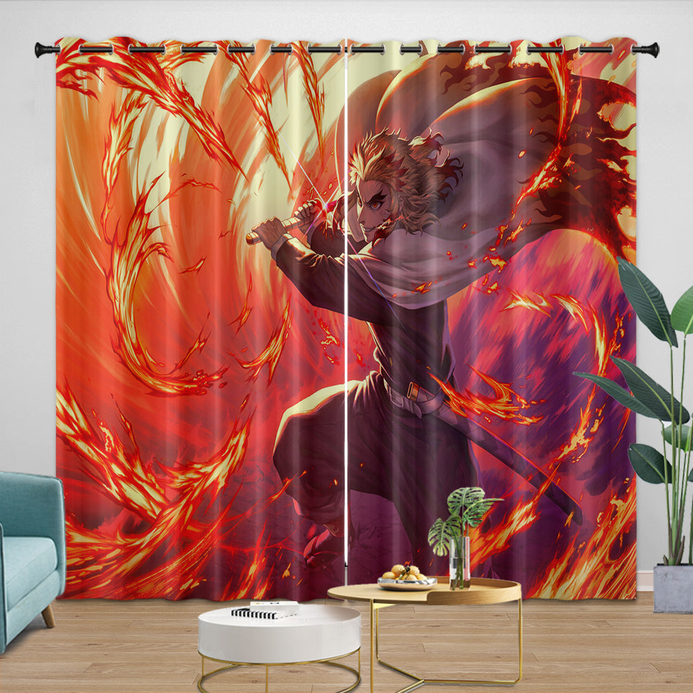 Demon Slayer Kimetsu no Yaiba Curtains Blackout Window Drapes Room Decoration