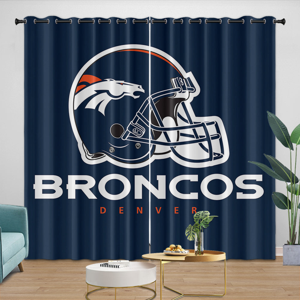 Denver Broncos Curtains Blackout Window Drapes Room Decoration