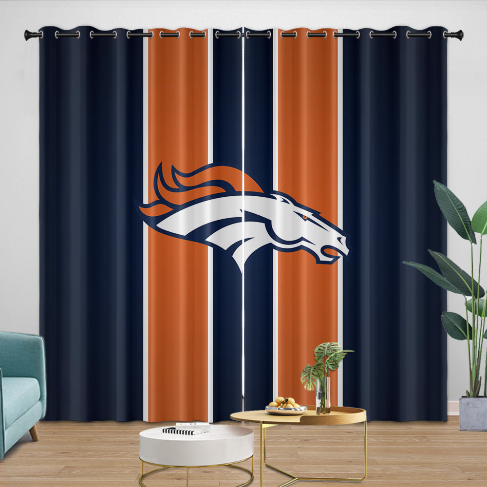 Denver Broncos Curtains Blackout Window Drapes Room Decoration