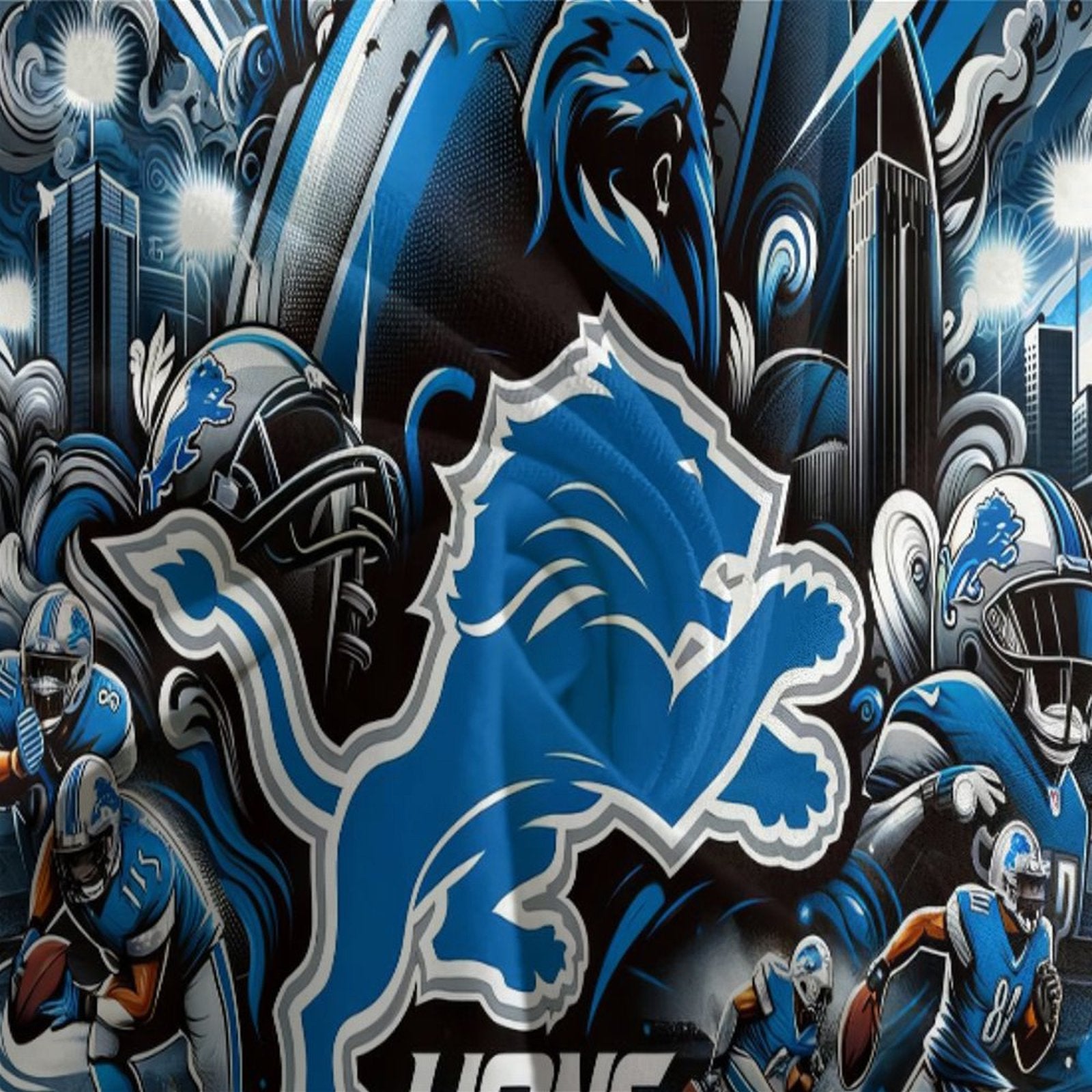Detroit Lions Bedding Set Duvet Cover Without Filler