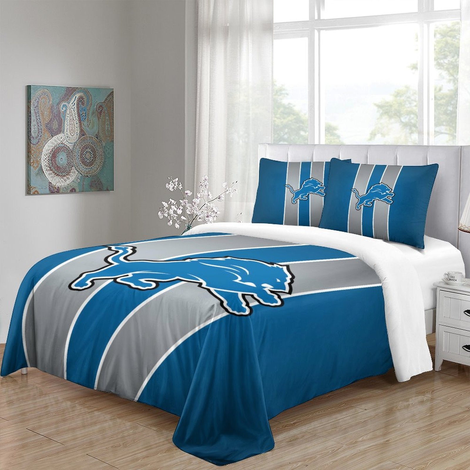 Detroit Lions Bedding Set Pattern Duvet Cover