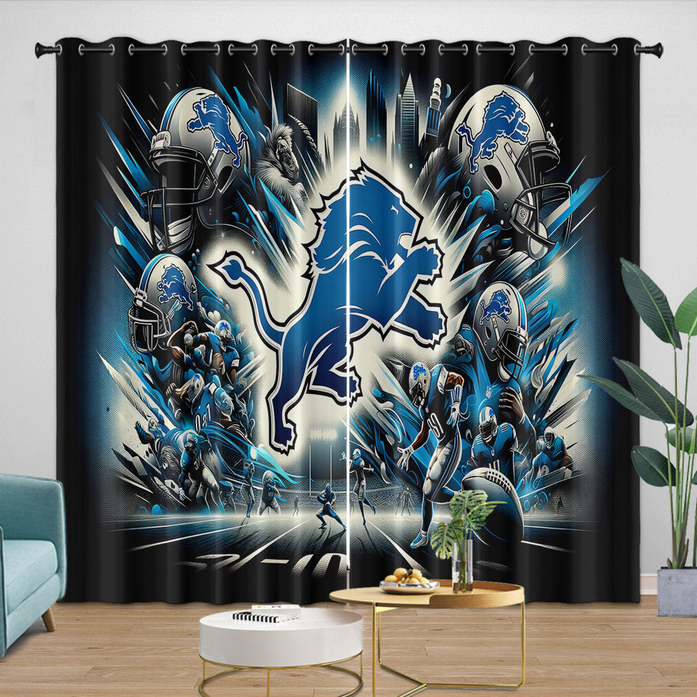 Detroit Lions Curtains Blackout Window Drapes