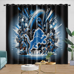 Detroit Lions Curtains Blackout Window Drapes Room Decoration