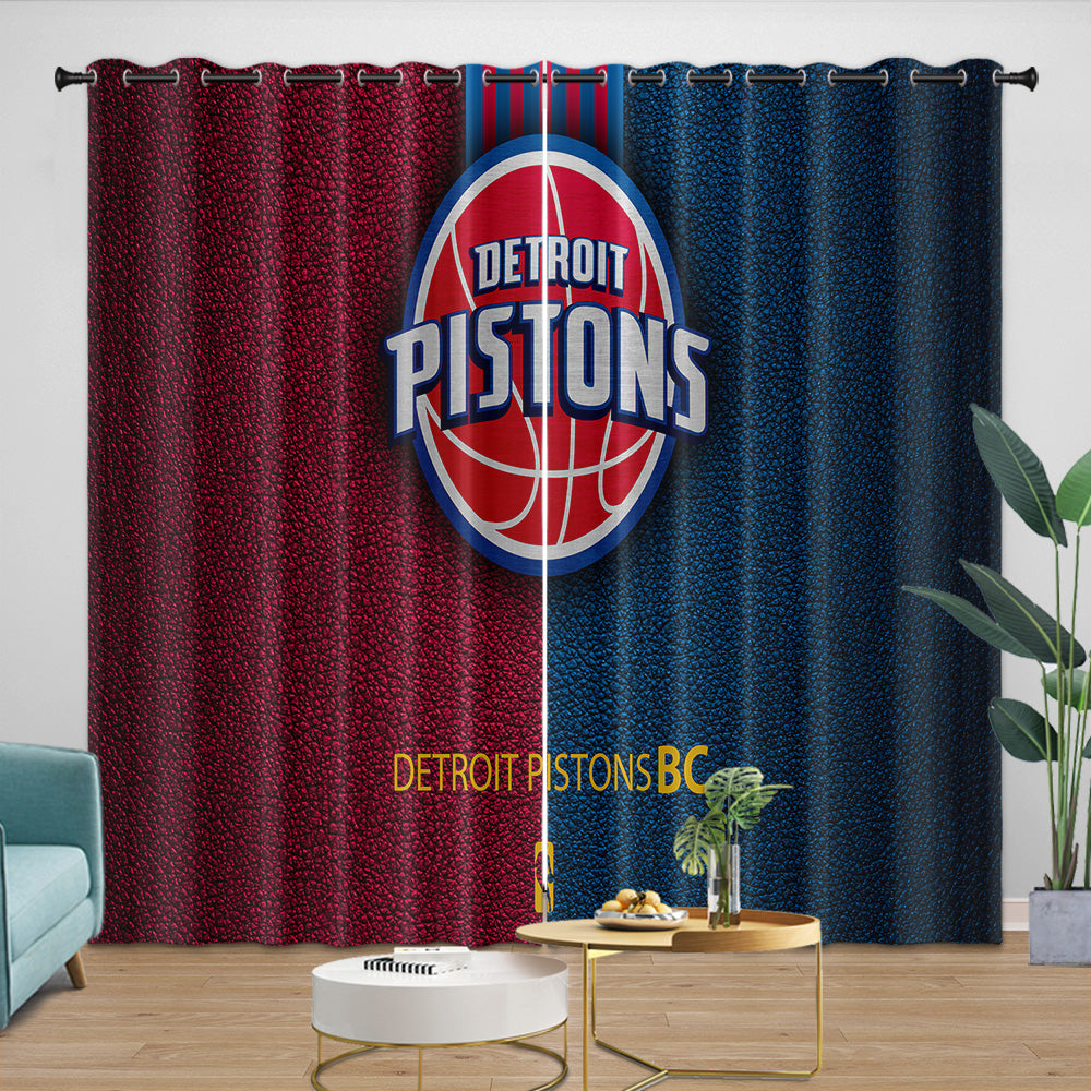 Detroit Pistons Curtains Blackout Window Drapes Room Decoration