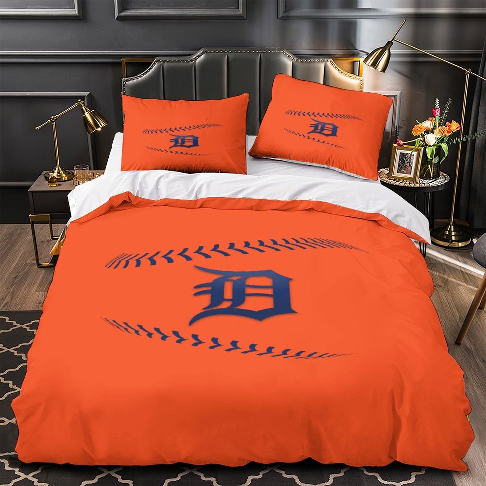 Detroit Tigers Bedding Set Quilt Cover Without Filler