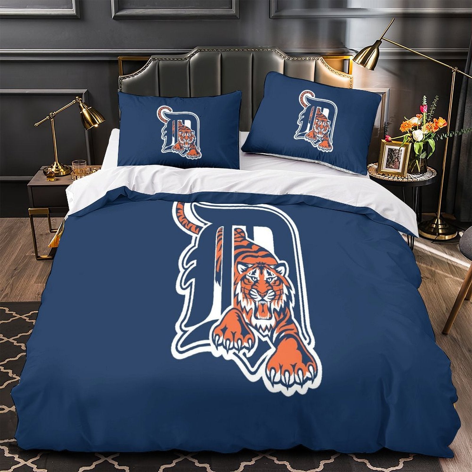 Detroit Tigers Bedding Set Quilt Cover Without Filler