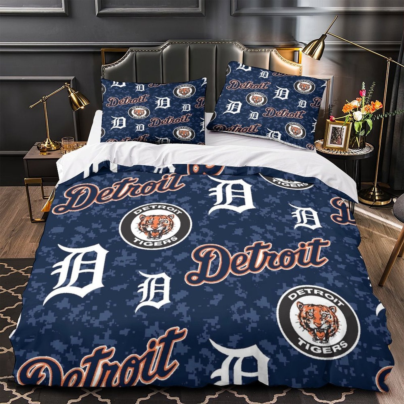 Detroit Tigers Bedding Set Quilt Cover Without Filler