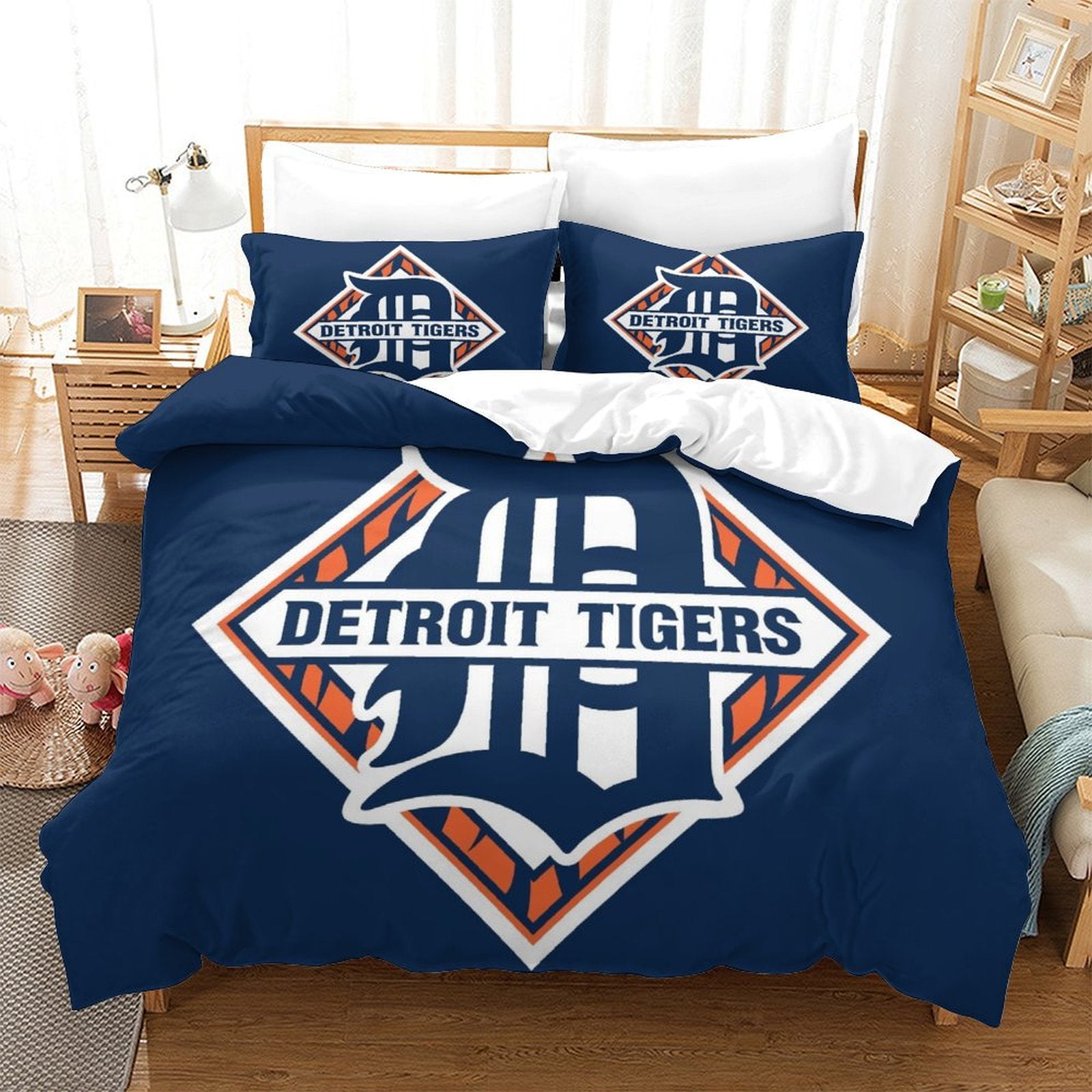 Detroit Tigers Bedding Set Quilt Cover Without Filler