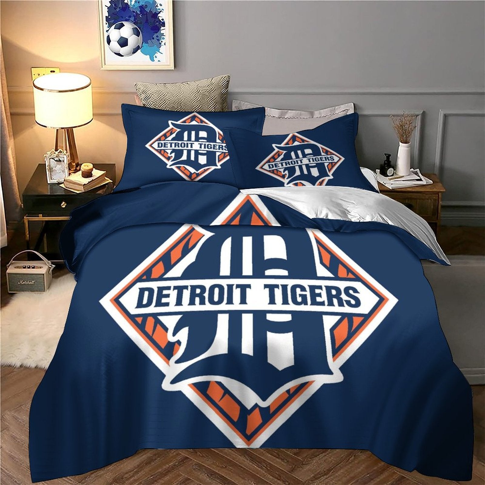 Detroit Tigers Bedding Set Quilt Cover Without Filler