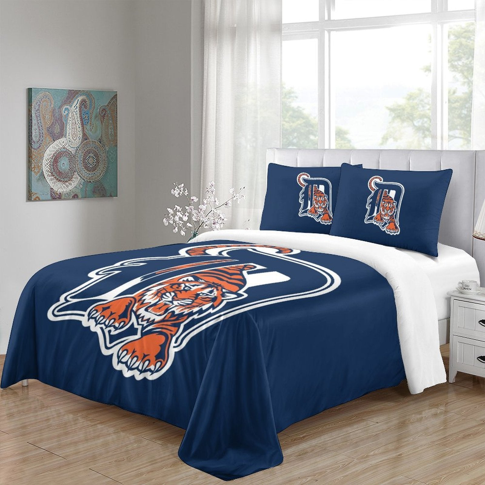 Detroit Tigers Bedding Set Quilt Cover Without Filler