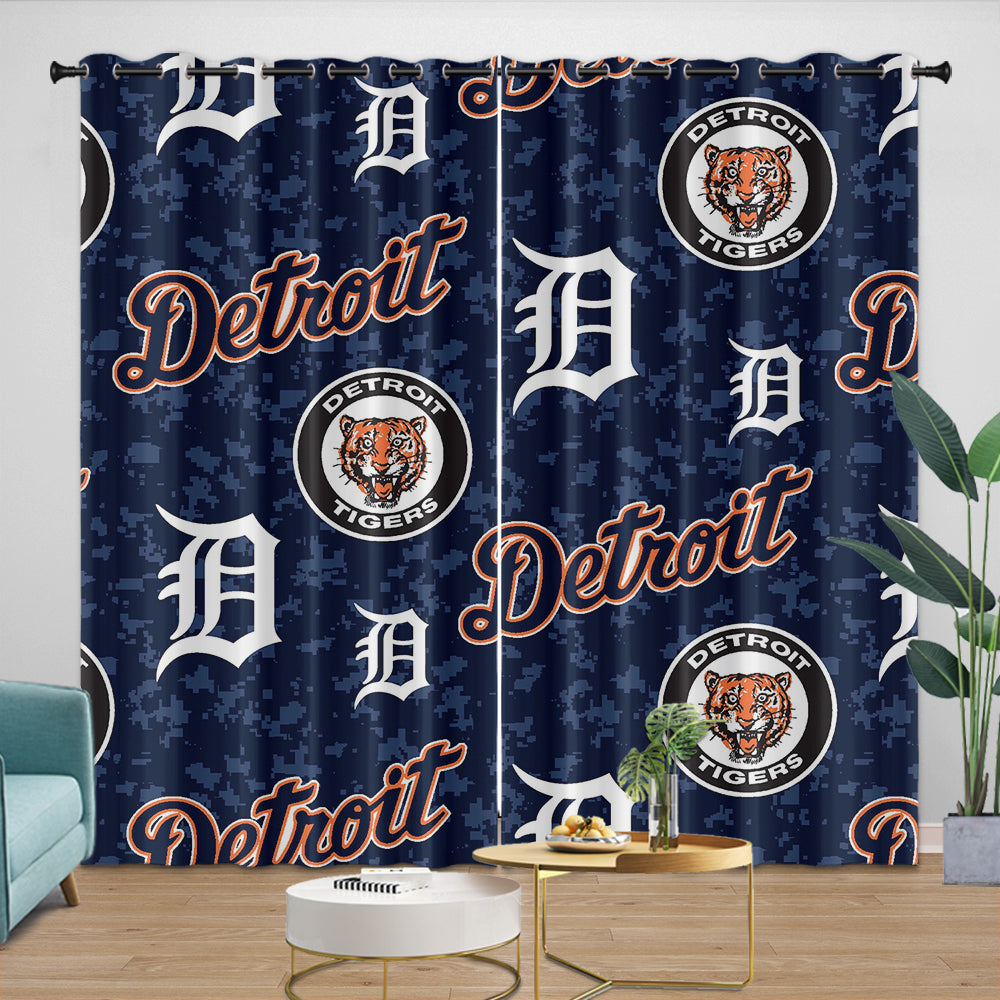 Detroit Tigers Curtains Blackout Window Drapes Room Decoration