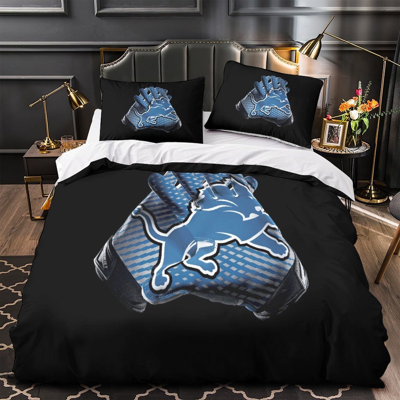 Detroit Lions Bedding Set Duvet Cover Without Filler