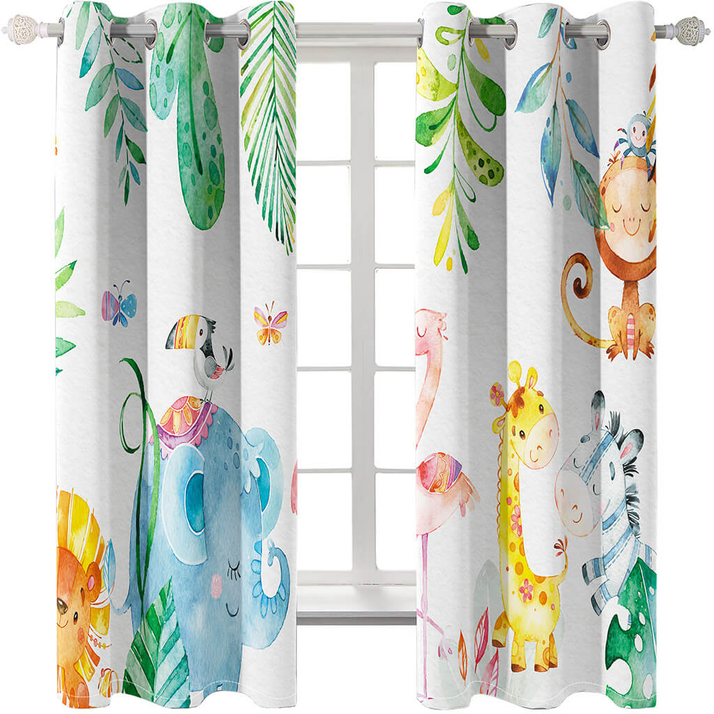 Dinosaur Curtains Blackout Window Treatments Drapes Room Decoration