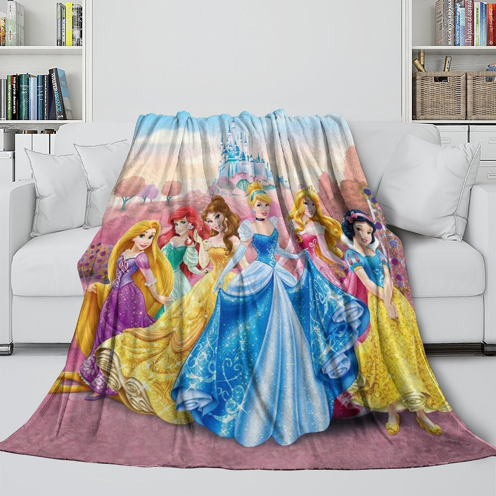 Disney Princess Pattern Blanket Flannel Throw Kids Room Decoration