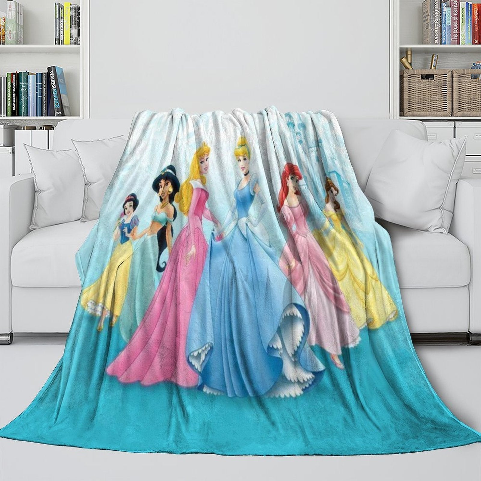 Disney Princess Pattern Blanket Flannel Throw Kids Room Decoration
