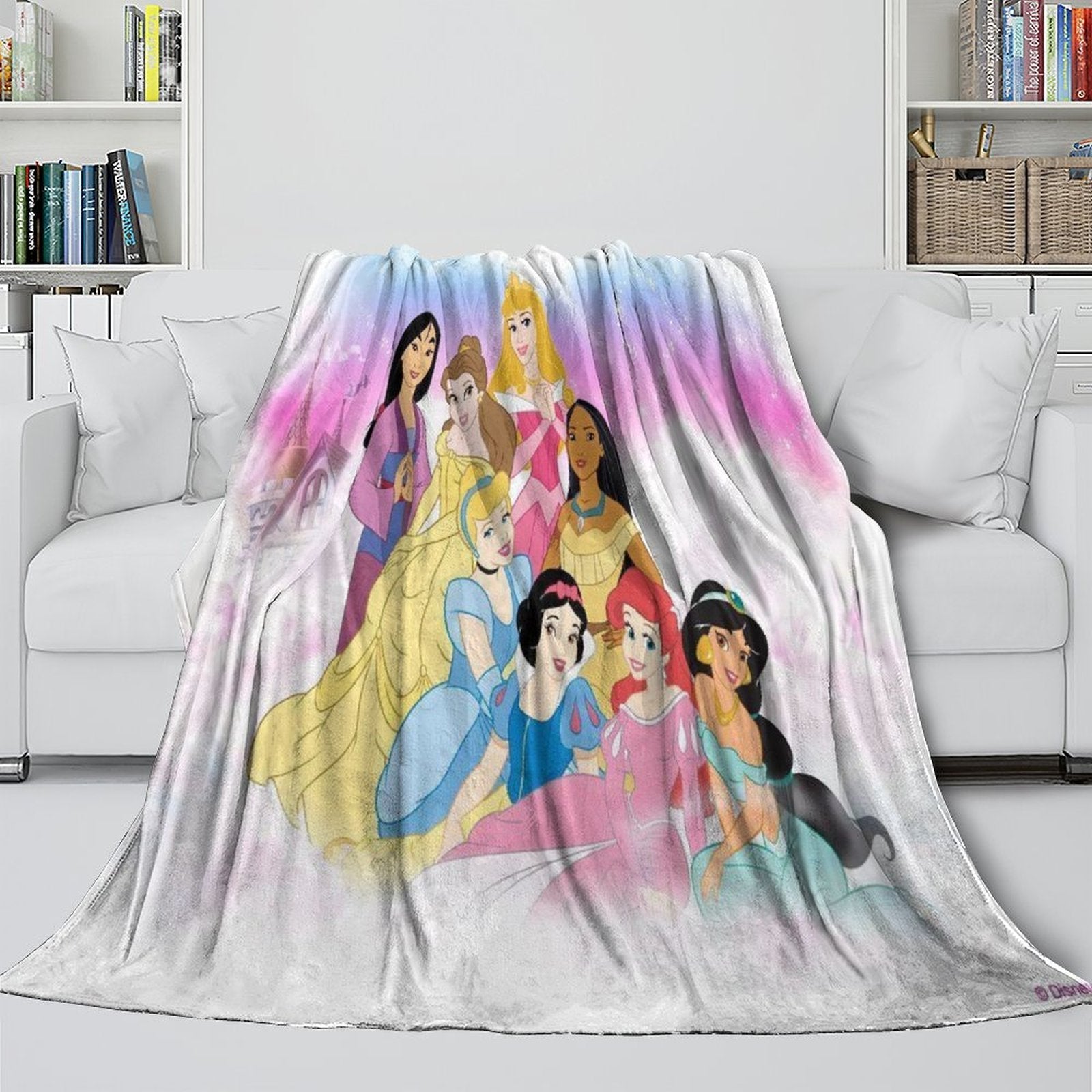 Disney Princess Pattern Blanket Flannel Throw Kids Room Decoration