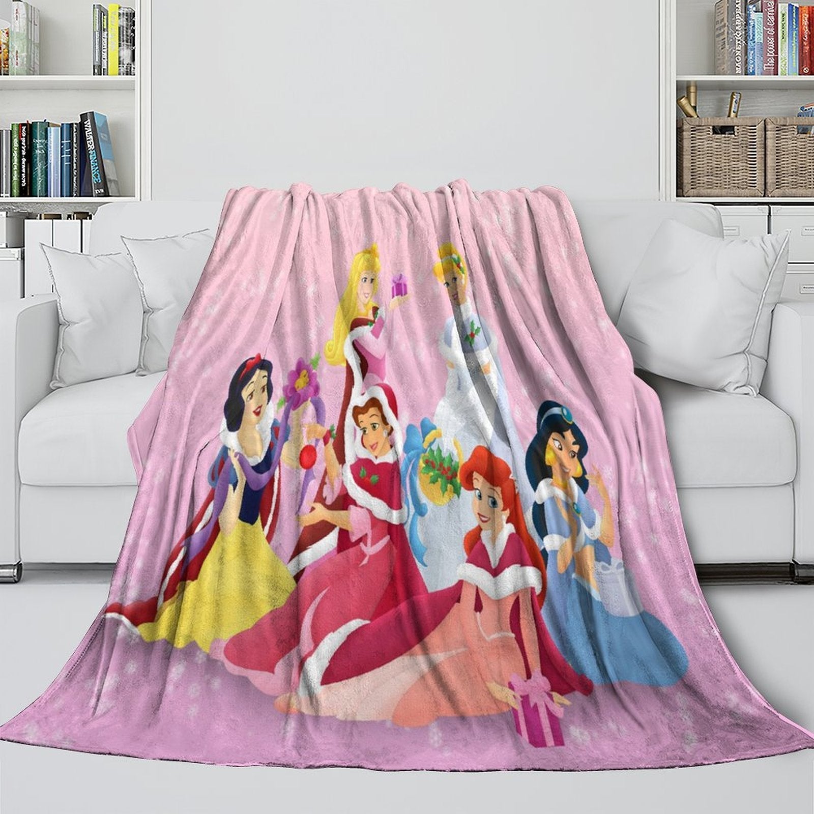 Disney Princess Pattern Blanket Flannel Throw Kids Room Decoration