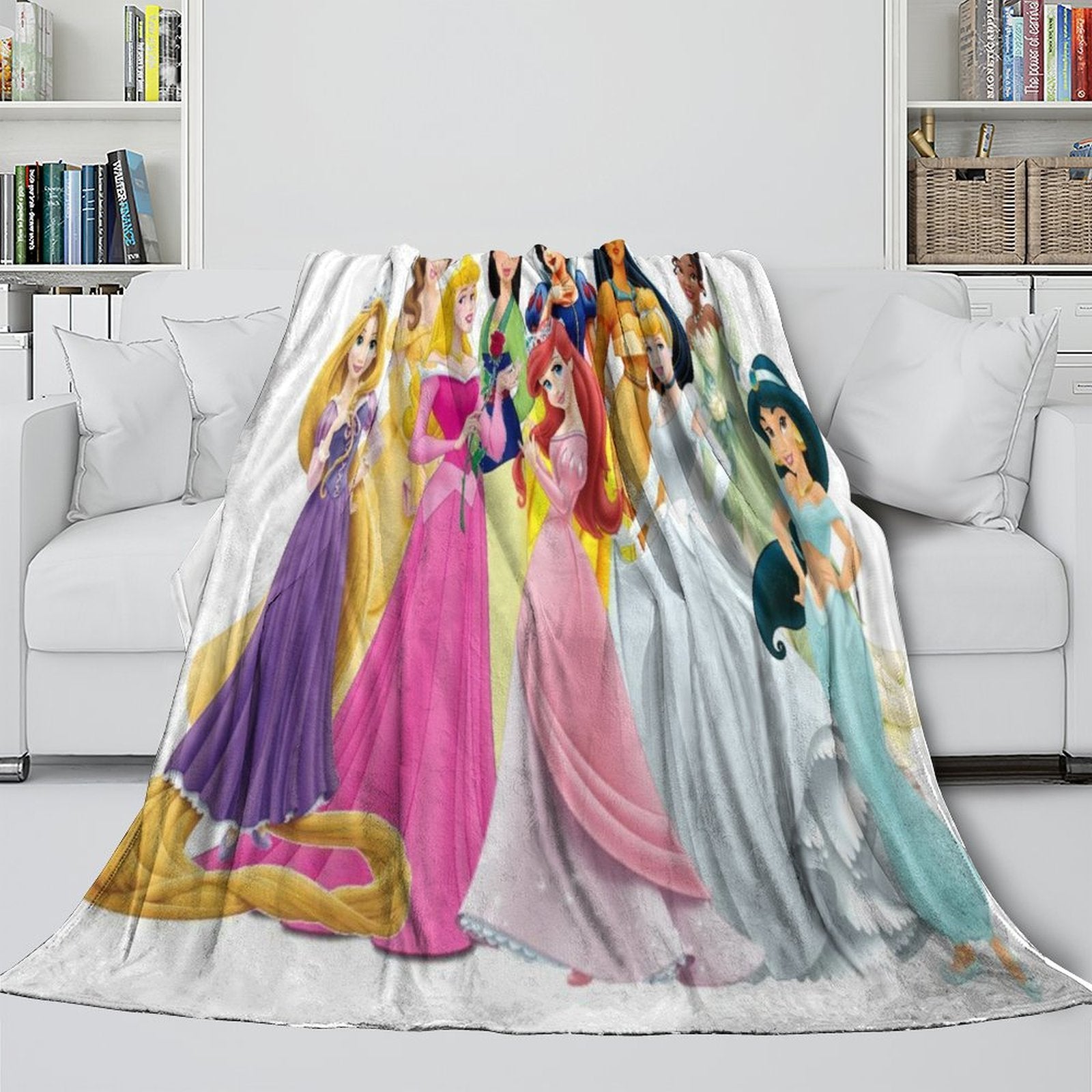 Disney Princess Pattern Blanket Flannel Throw Kids Room Decoration