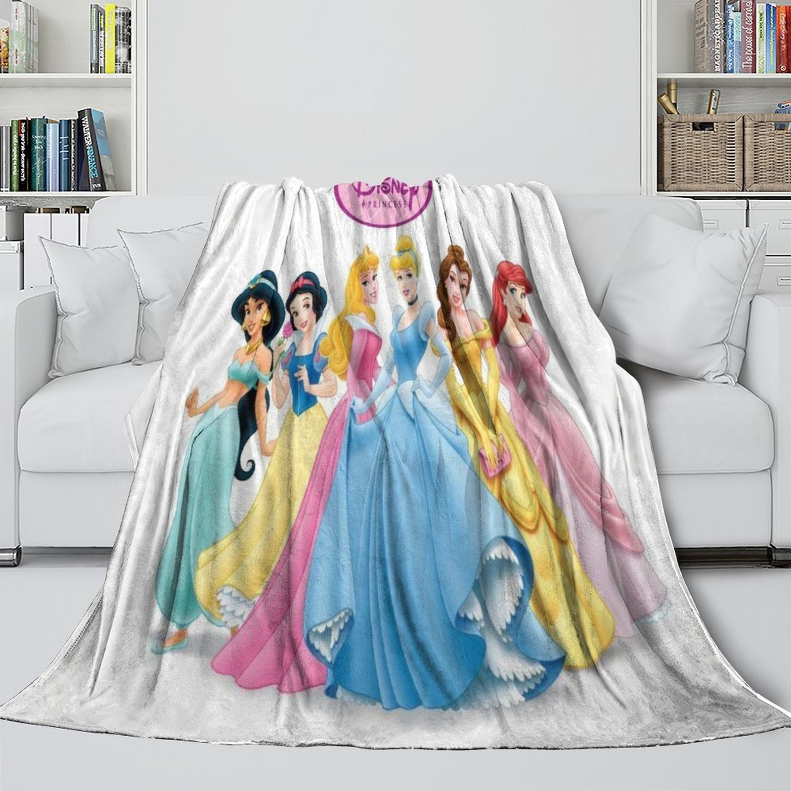 Disney Princess Pattern Blanket Flannel Throw Kids Room Decoration