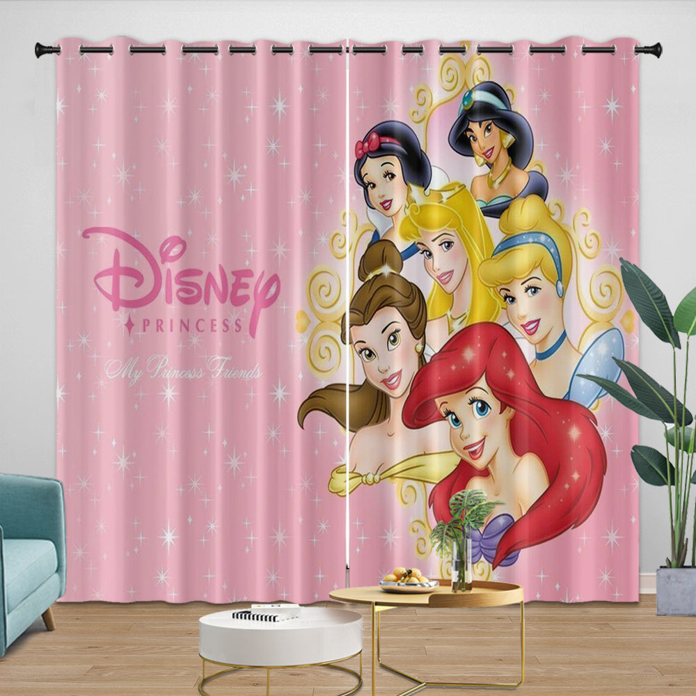 Disney Princess Pattern Curtains Blackout Kids Room Window Drapes