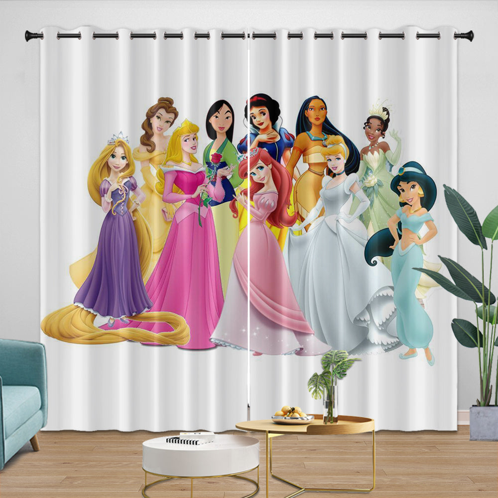 Disney Princess Pattern Curtains Blackout Kids Room Window Drapes