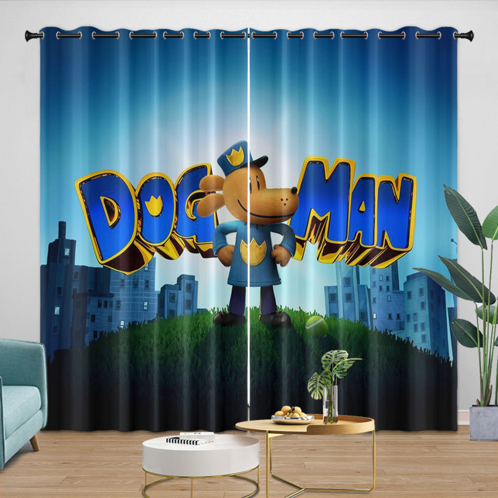 Dog Man Curtains Blackout Window Drapes Room Decoration
