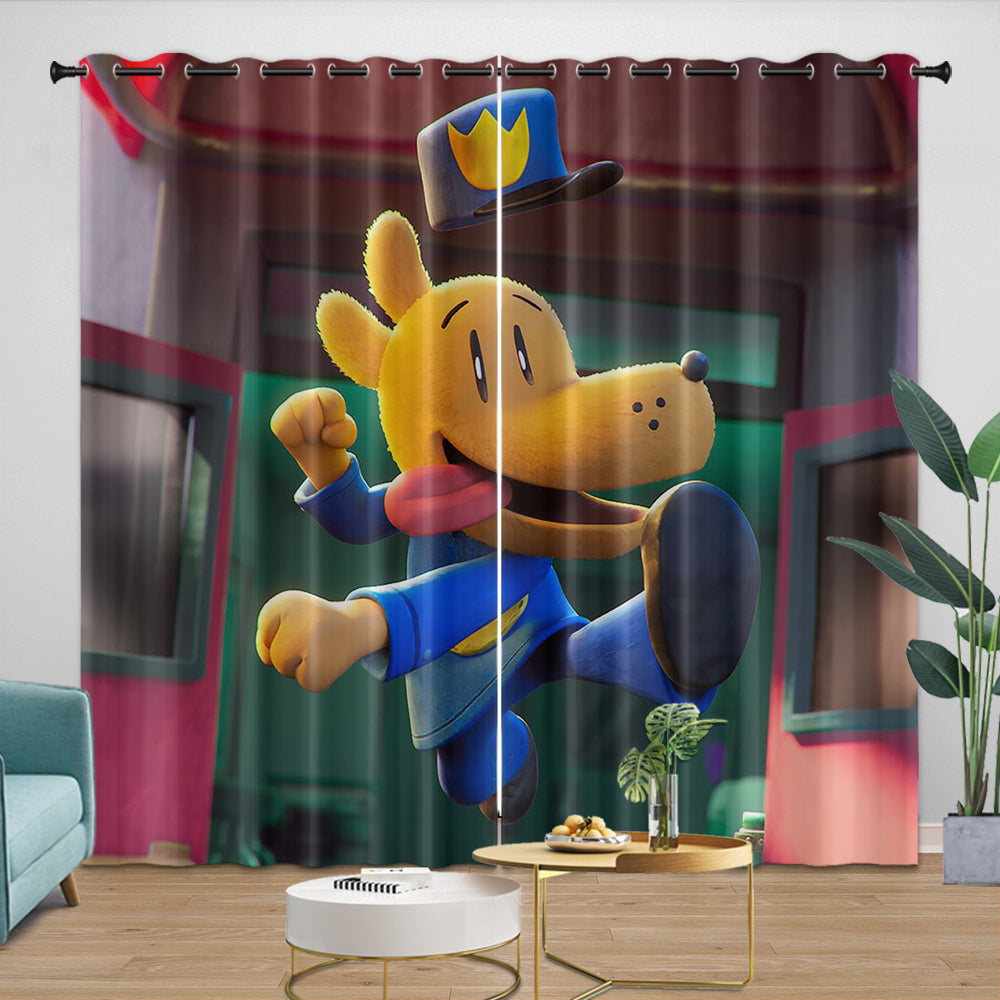 Dog Man Curtains Blackout Window Drapes Room Decoration
