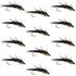 Double Bead Black Stone Fly with Black Biot Legs - Stonefly Wet Fly - 1 Dozen Flies Hook Size 6
