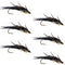 Double Bead Black Stone Fly with Black Biot Legs - Stonefly Wet Fly - 6 Flies Hook Size 8