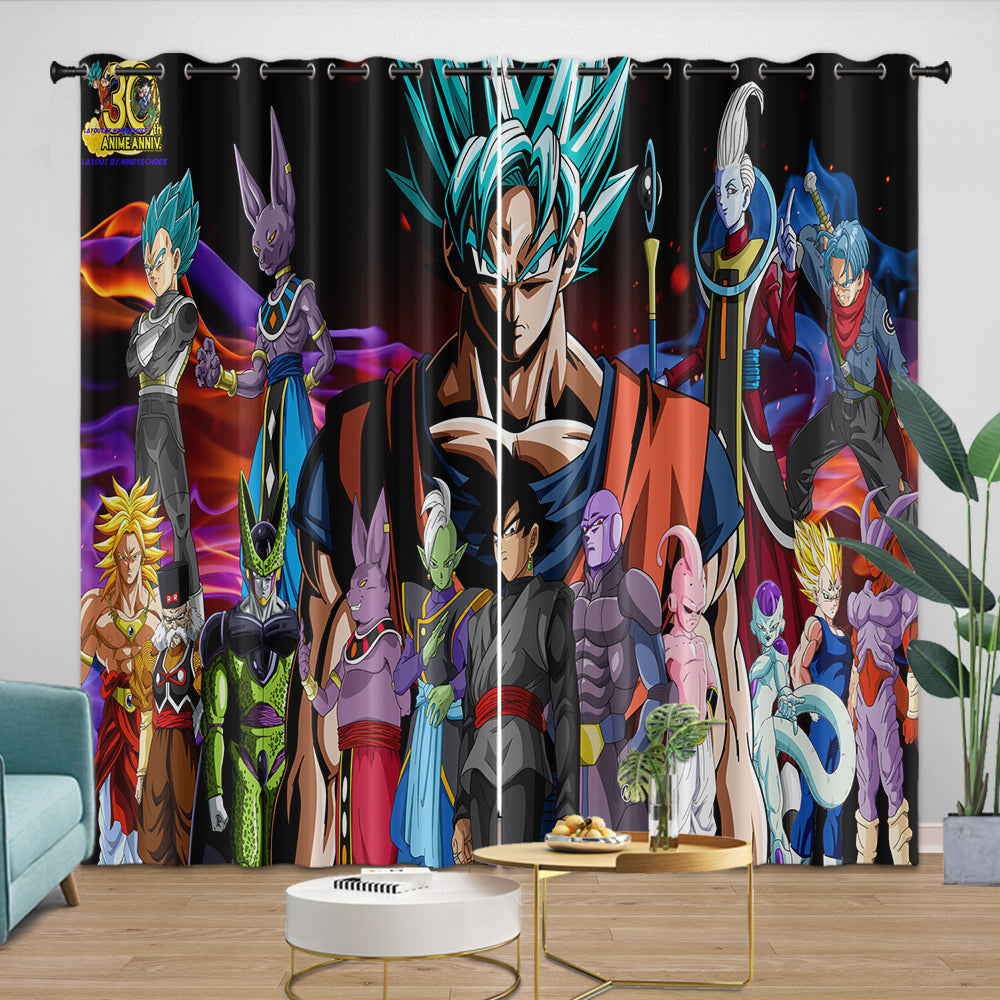 Dragon Ball Super Curtains Blackout Window Drapes Room Decoration