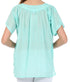 Sakkas Embroidered 100% Cotton Semi-Sheer Short Sleeve Gauzy Top / Blouse
